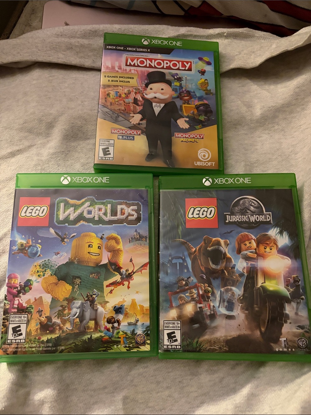 LEGO Worlds & Jurassic World + Monopoly Game Bundle Xbox